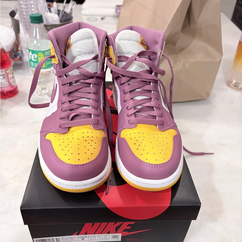 Nike Vibrant Purple and Yellow High-Tops
